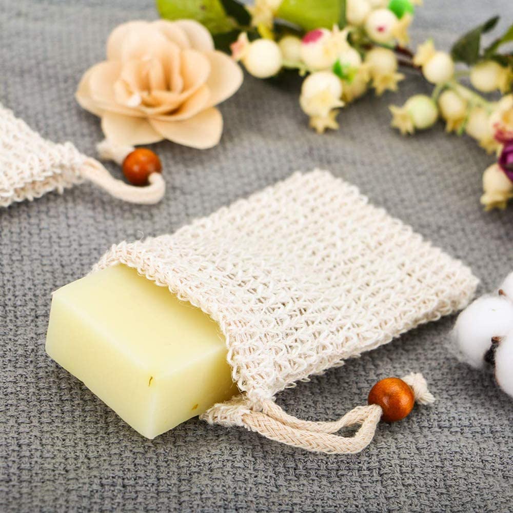 Sisal Soap Bag (5-Pack) Ideal for Body Scrub Save Soaps - Image 4