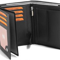 Black Leather Wallet Made from Real Leather RFID Blocking
