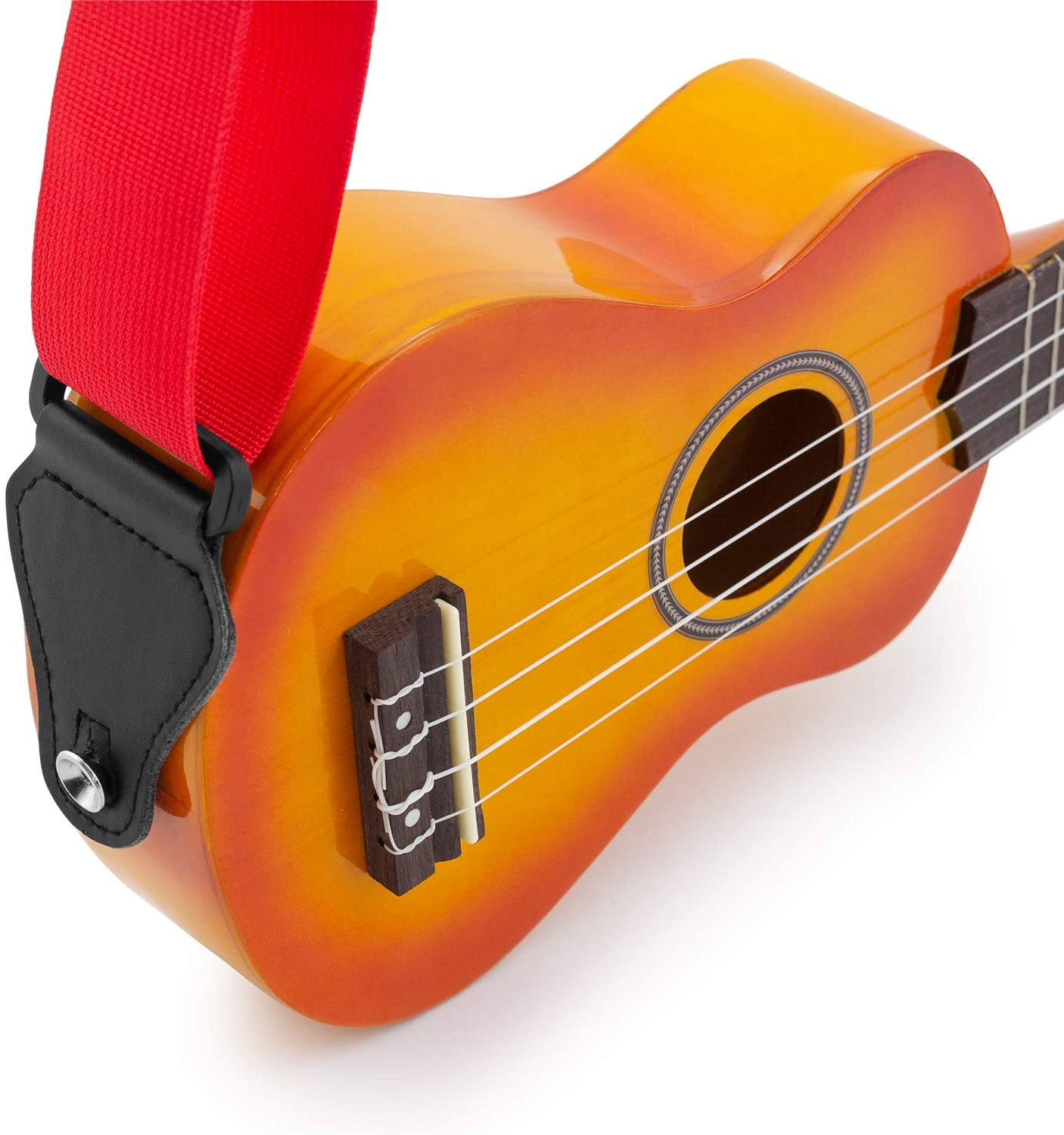 TIGER UAC4-RD Ukulele Strap for Soprano Concert, Tenor and Baritone Ukes with Pick Holders Red - Image 3