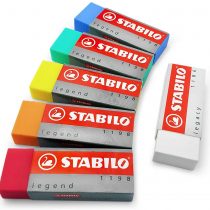 STABILO Legend & Legacy Plastic Rubber Eraser Mixed Set of 6 Erasers -"One of Each Colour"