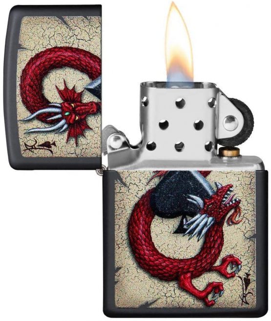 Zippo Unisex's ACE Design Windproof Lighter, Dragon Spade, regular - Image 3