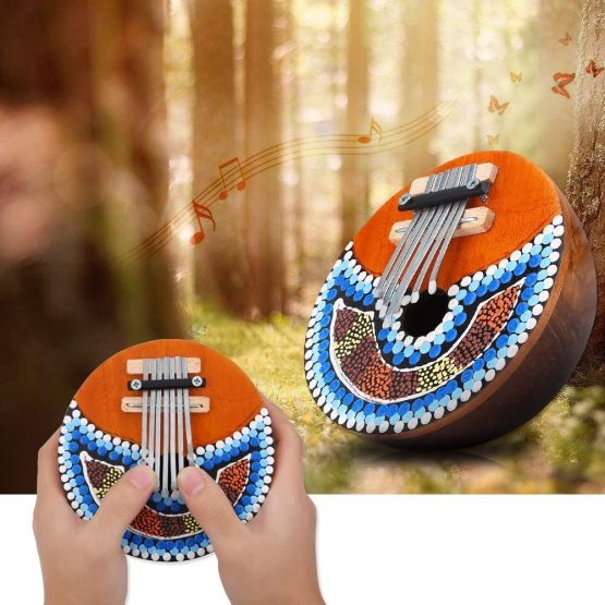 Dilwe Thumb Piano, 7 Key Coconut Shell Portable Thumb Piano Tuneable Kalimba Mbira African Finger Musical Instrument for Children Adult - Image 2