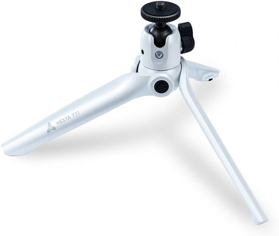 VANGUARD Vesta Mini Aluminum Tabletop Tripod with Smart Phone Holder - White Pearl - Image 3