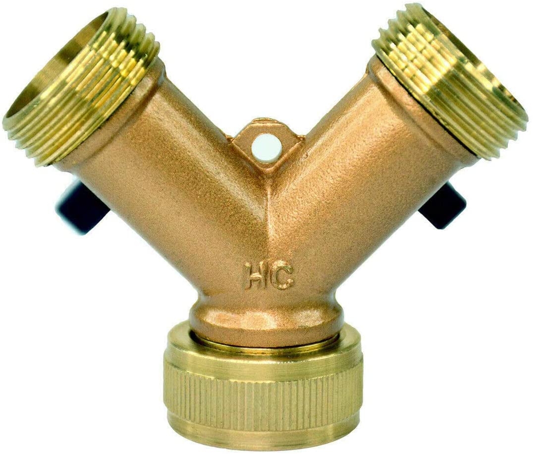 Tap Y Splitter Brass Manifold Two Way Washing Machine Hose Connector 3/4", Y Style Connector 3/4" - Image 2