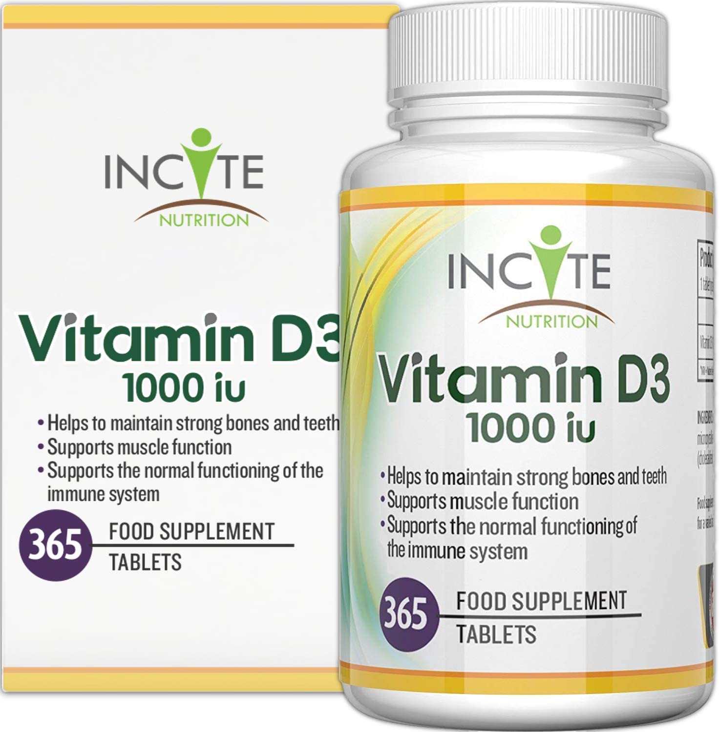 Vitamin D 1000iu, 1+ Year Supply, High Strength 400 Easy Swallow Tablets, One a Day High Strength Cholecalciferol VIT D3