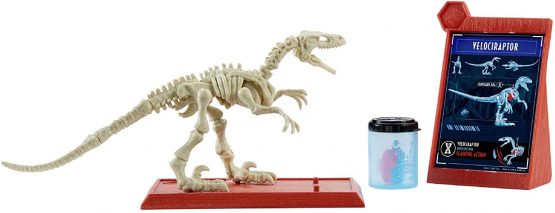 Mattel Jurassic World Fossil Strikers Velociraptor Figure