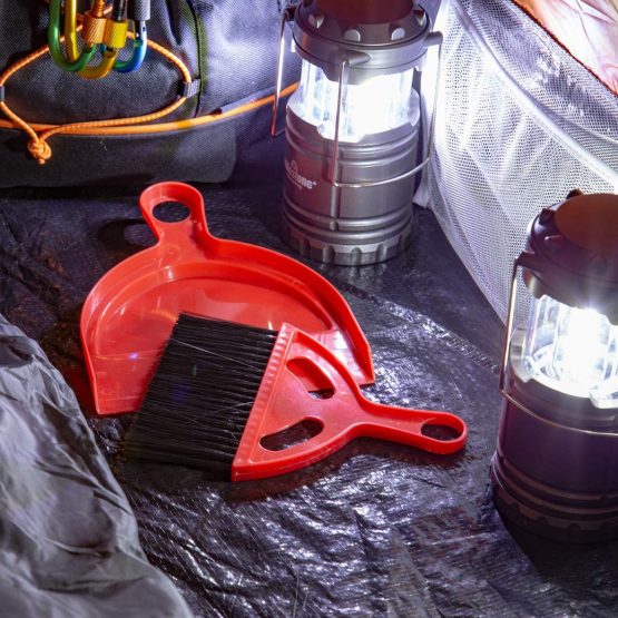 Milestone Camping 20940 Mini Dustpan and Brush Set Ideal for Camping Tents Caravans, 20cm x 17cm x 15cm, Red - Image 2