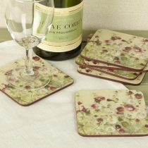 Creative Tops Wild Field Poppies Premium 6-Piece Set of Cork-Backed Coasters by, 10.5 x 10.5 cm (4" x 4")
