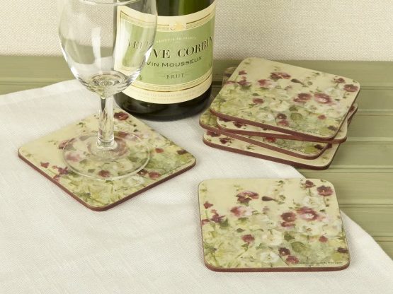 Creative Tops Wild Field Poppies Premium 6-Piece Set of Cork-Backed Coasters by, 10.5 x 10.5 cm (4" x 4")