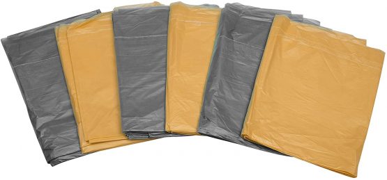 Brackit Premium Lightweight Disposable Gold & Silver Coloured Dust Sheets - 6-Pack 3.6m x 2.7m (12x9ft) - Polythene Dustproof Waterproof Sheets - Image 2