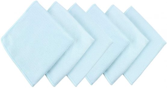 HIDMD Microfibre Cleaning Cloths Microfiber Lint free Cloths Towels Polishing Cloths for Dishes Glasses Car Windows Mirrors Screen TV Tablets Camera 30CM X 30CM 6 PACK Blue - Image 2