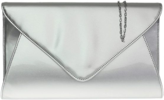 Girly HandBags Designer Patent Faux Leather Plain Envelope Evening Clutch Bag Ladies
