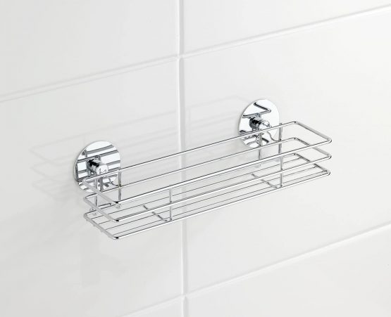 WENKO 5635100 Turbo-Loc spice rack - fixing without drilling, Chrome plated metal, 30 x 9 x 8 cm, Silver shiny - Image 2