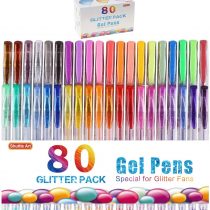 Glitter Gel Pens, Shuttle Art 80 Colours Gel Pens 40 Colours Glitter Gel Pen Set with 40 Refills for Adult Colouring Books Doodling Drawing Writing