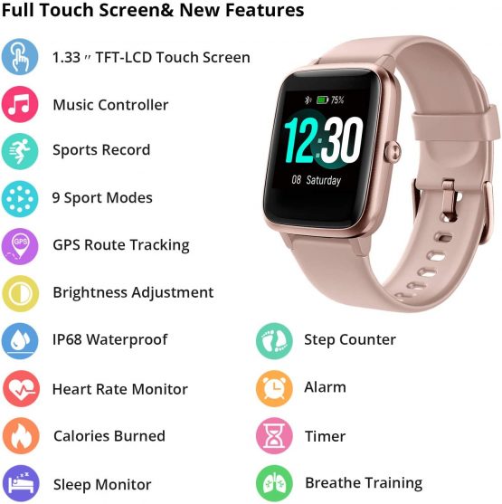 Smart Watch for Women Men, Fitness Tracker with Heart Rate Monitor, Activity Tracker, Step Counter, Sleep Monitor, Calorie Counter, IP68 Waterproof Smartwatch for Andriod IOS … - Image 2
