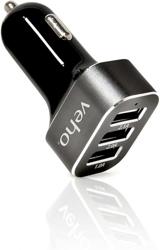 Veho Triple USB 5V 5.1A Car Power Charger for Smartphones & Tablets, Action Cameras, Power Banks, Portable Speakers - Black (VAA-010) - Image 2