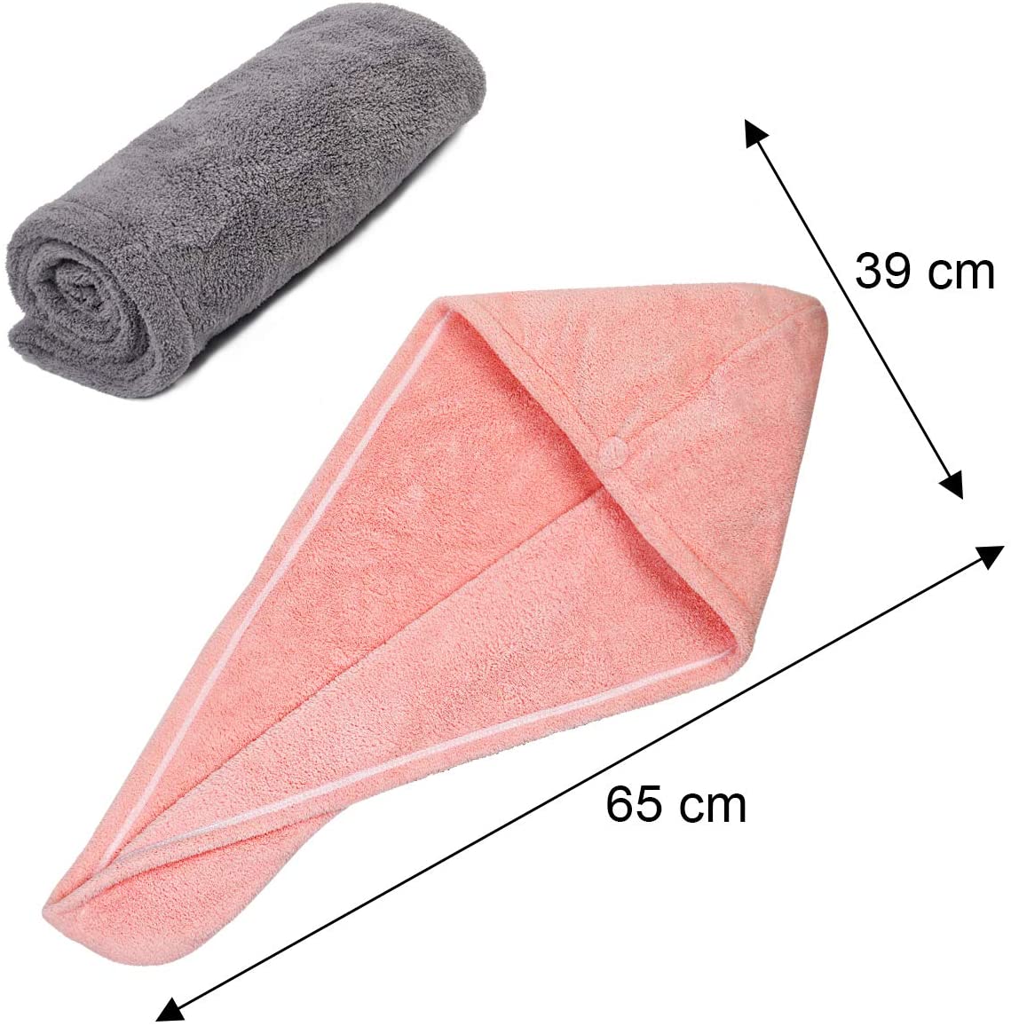 URAQT Hair Towel Turban, 3 Pack Microfibre Soft Hair Towel Wrap - Image 3