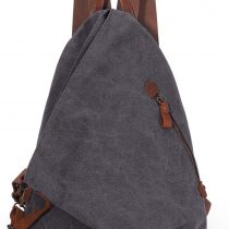Canvas Vintage Backpack – Large Casual Daypack Outdoor Travel Rucksack Hiking Backpacks Shoulder Bag for Men Women (6882-D)