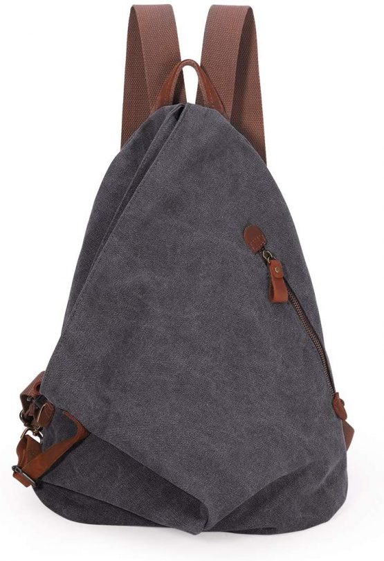 Canvas Vintage Backpack – Large Casual Daypack Outdoor Travel Rucksack Hiking Backpacks Shoulder Bag for Men Women (6882-D)