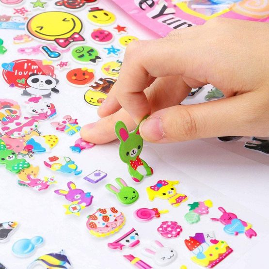 30 Sheets Puffy Stickers for Kids 800+ Children 3D Stickers for Party Bag Fillers Rewarding Gifts Scrapbooking Including Animals Fish Dinosaurs Numbers Fruits Trucks Airplane - Image 3