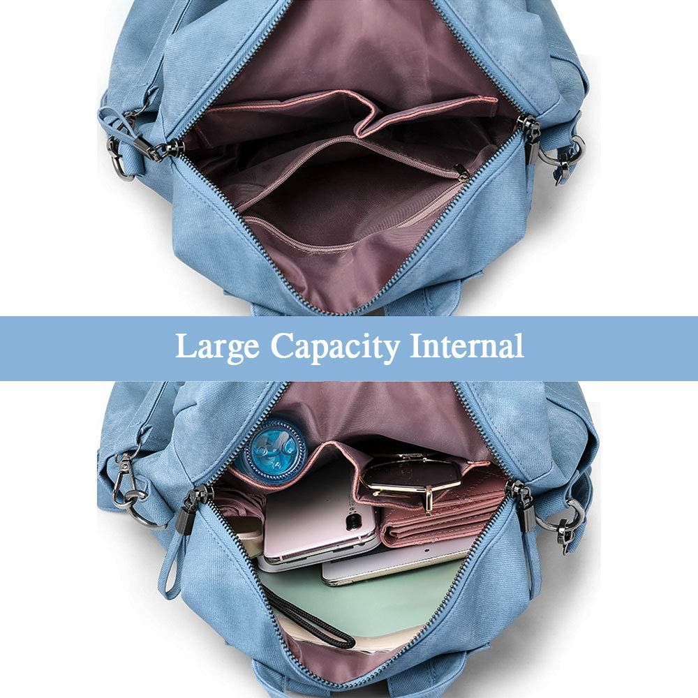 UBAYMAX Women's Leather Backpack with Multi-Pocket Straps for Women Waterproof Convertible Shoulder Bag for Women Practical Bag with Zip - Image 3