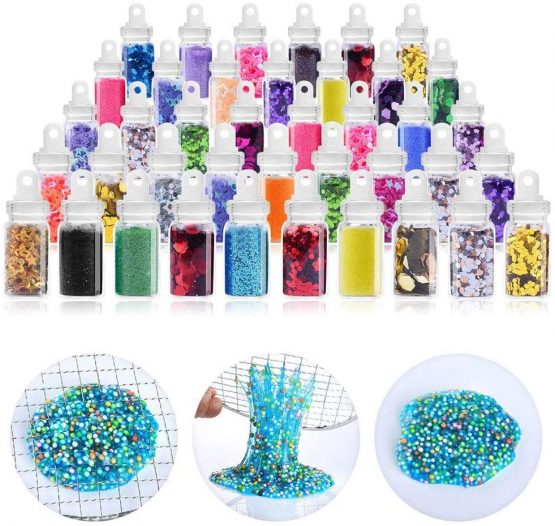 DIY Slime Kit - Slime Making Kit for Kids Art Craft, with 48 Glitter Powder, 12 Crystal Clear Slime Kids Art Craft Toys Gifts for Kids Age 6+ Year Old - Image 3