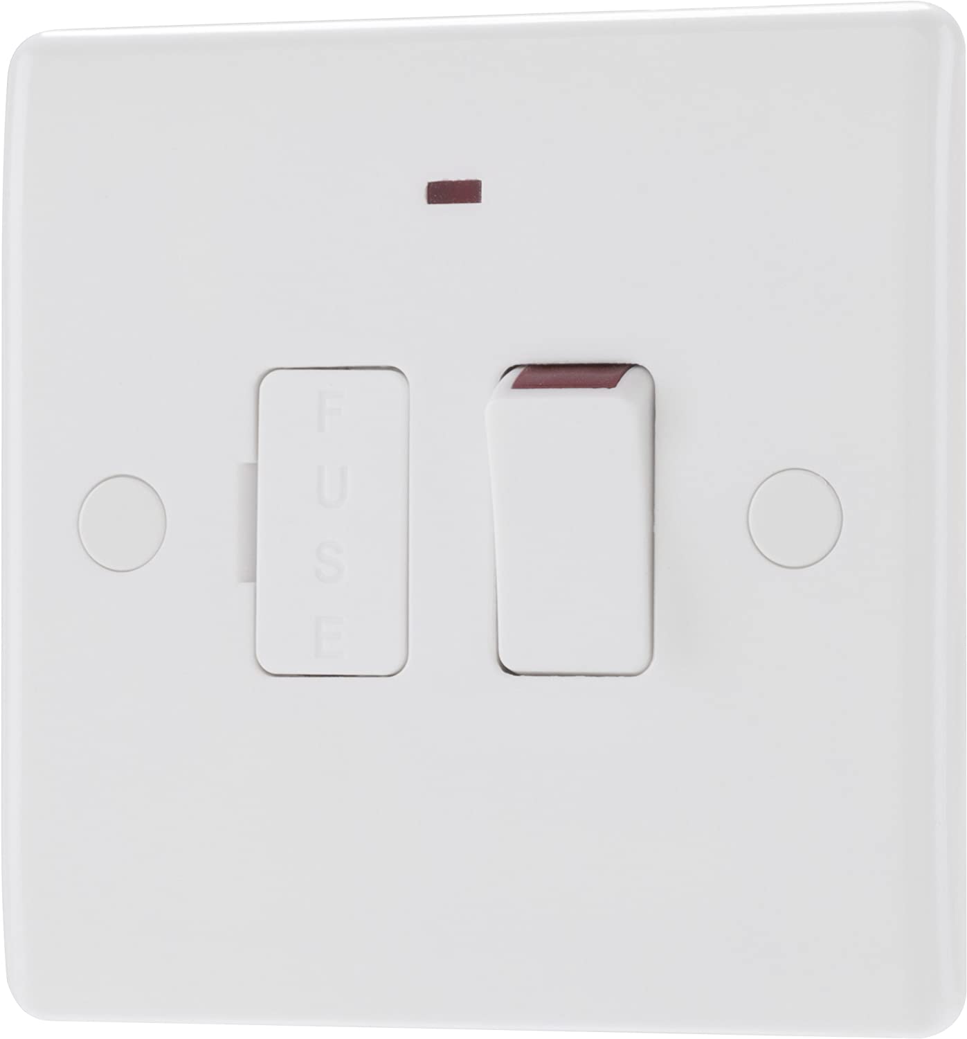 BG Electrical Switched Fused Connection Unit with LED Power Indicator, Fused Spur Switch, Round Edge, Nexus 800 Series