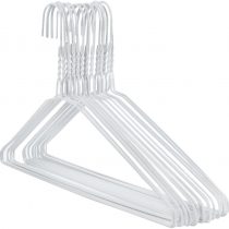 HANGERWORLD 50 Metal 41cm 13 Gauge White Wire Remat Clothes Garment Trouser Bar Hangers.