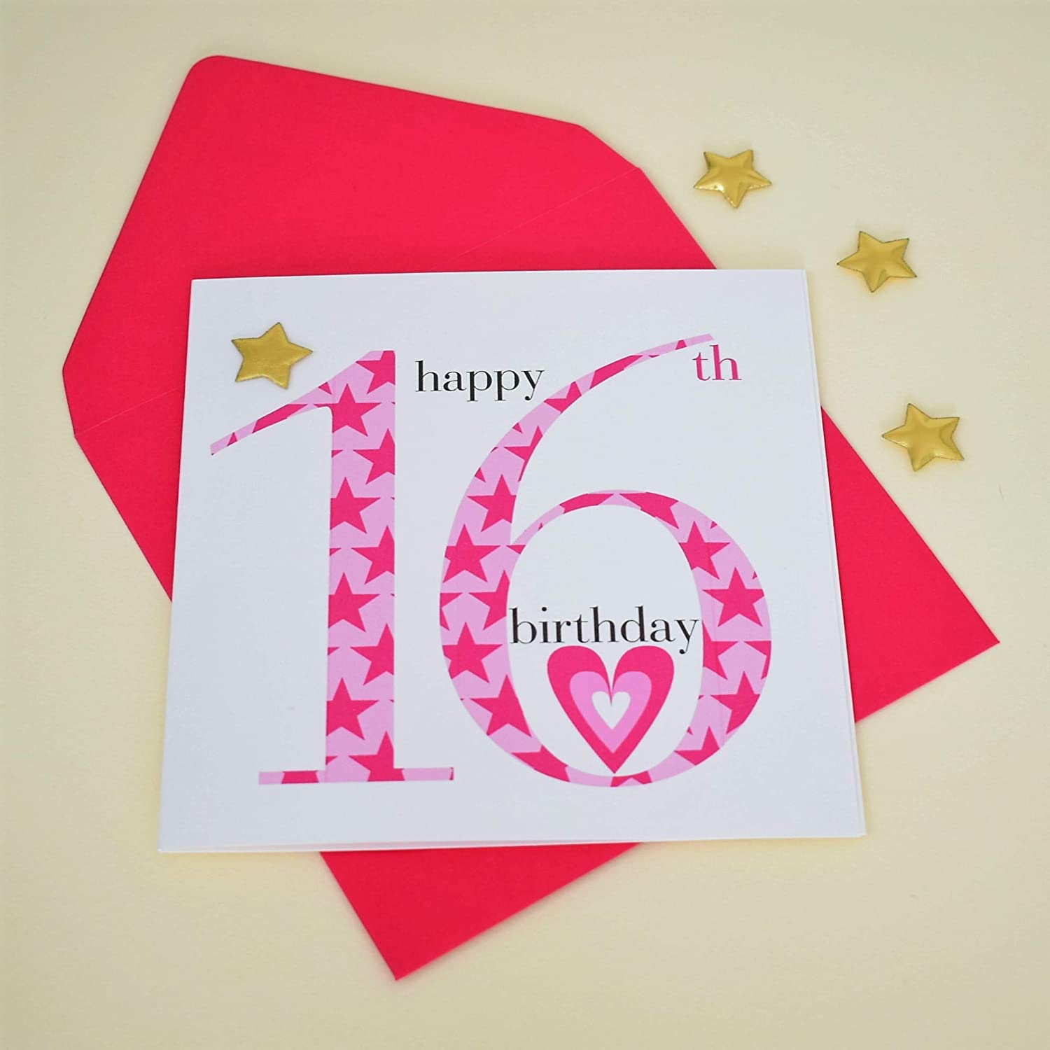 Claire Giles Ages Age 16 Girl Birthday Card, Pink, 150mm x 150mm - Image 4