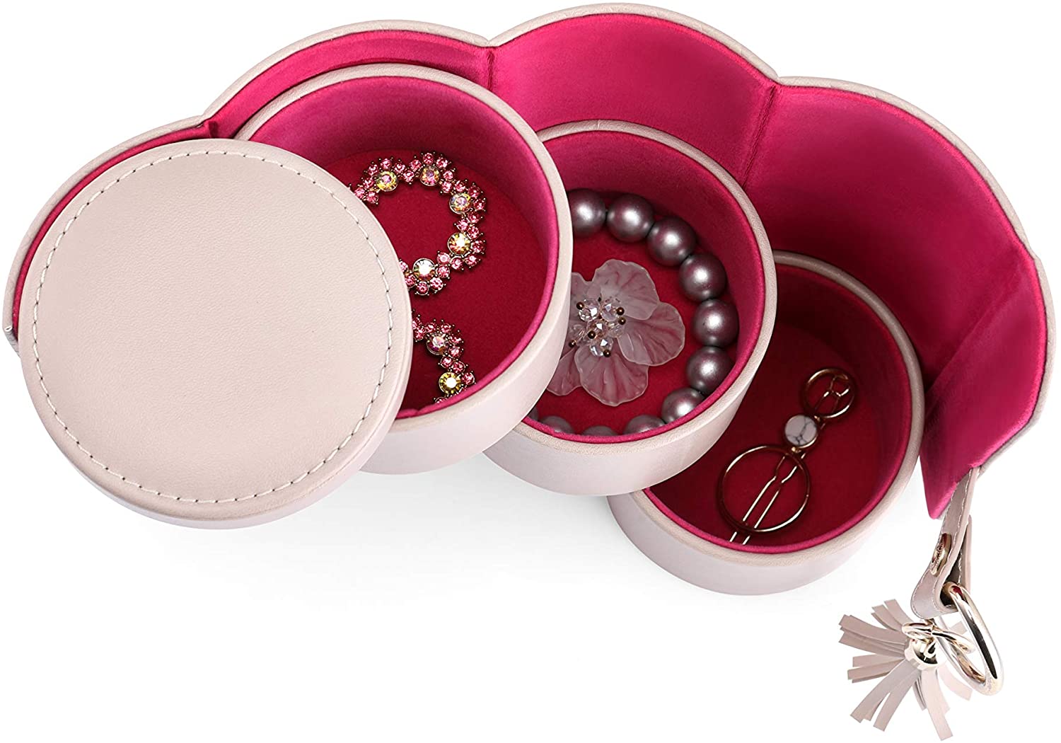 Vlando Travel Jewellery Box for Women, I.grey, Grey - Image 4