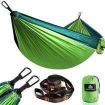 NATUREFUN Ultra-Light Travel Camping Hammock | 300kg Load Capacity,(275 x 140 cm) Breathable,Quick-drying Parachute Nylon | 2 x Premium Carabiners,2 x Nylon Slings Included | Outdoor Indoor Garden