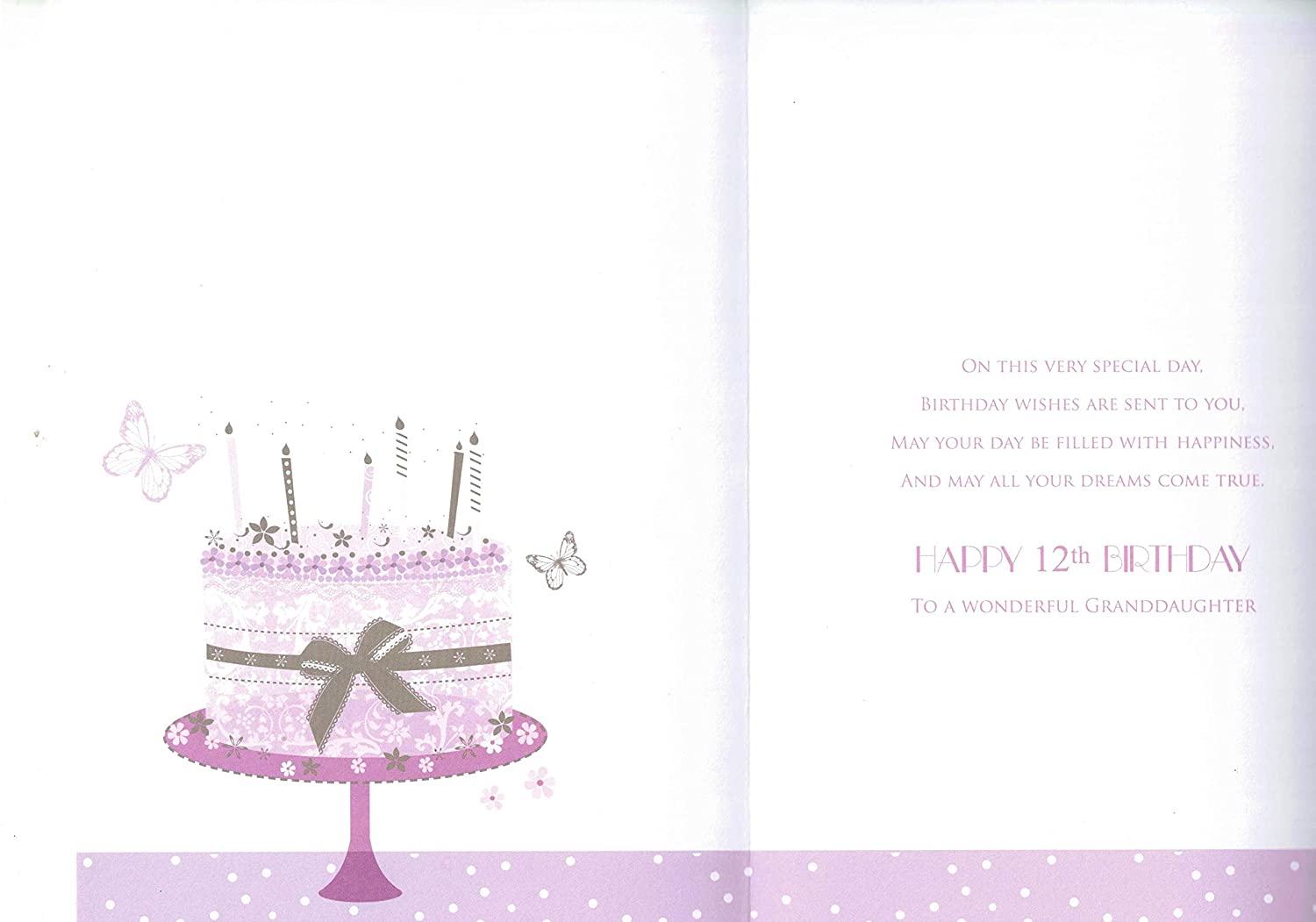 For A Special Granddaughter on Your 12th birthday card - 7331 CG, pink, 210 x 290 mm - Image 2