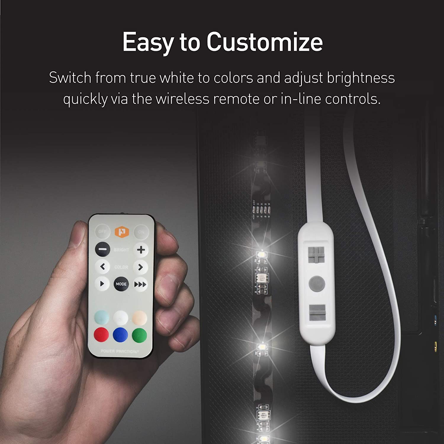 Luminoodle USB Bias Lighting, Ambient Home Theater Light, LED Backlight Strip, 6500K Accent Lighting to Reduce Eye Strain - Image 4