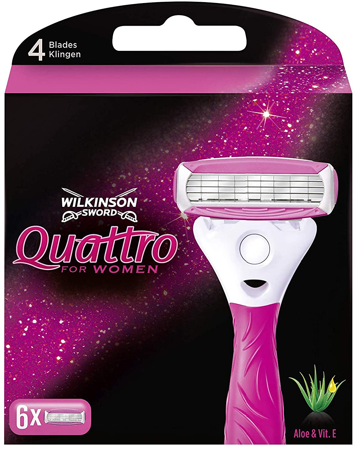 Wilkinson Sword Intuition Quattro Smooth Shave Women’s Razor Blades, Hair Removal, Touch of Aloe Vera