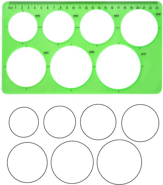 Circle Template 3 Pieces Plastic Circle and Oval Templates Measuring Templates Rulers Digital Drawing for Office and School Building Formwork Drawings Templates (Clear Green) - Image 4