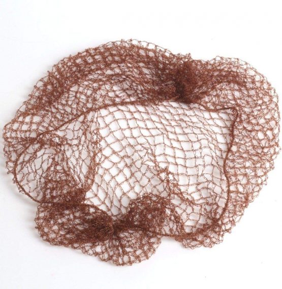 2 X Nylon Sleep-In Hair Nets (Dark Brown) With Elastic Edge - Stretch To Fit - By CS Beauty