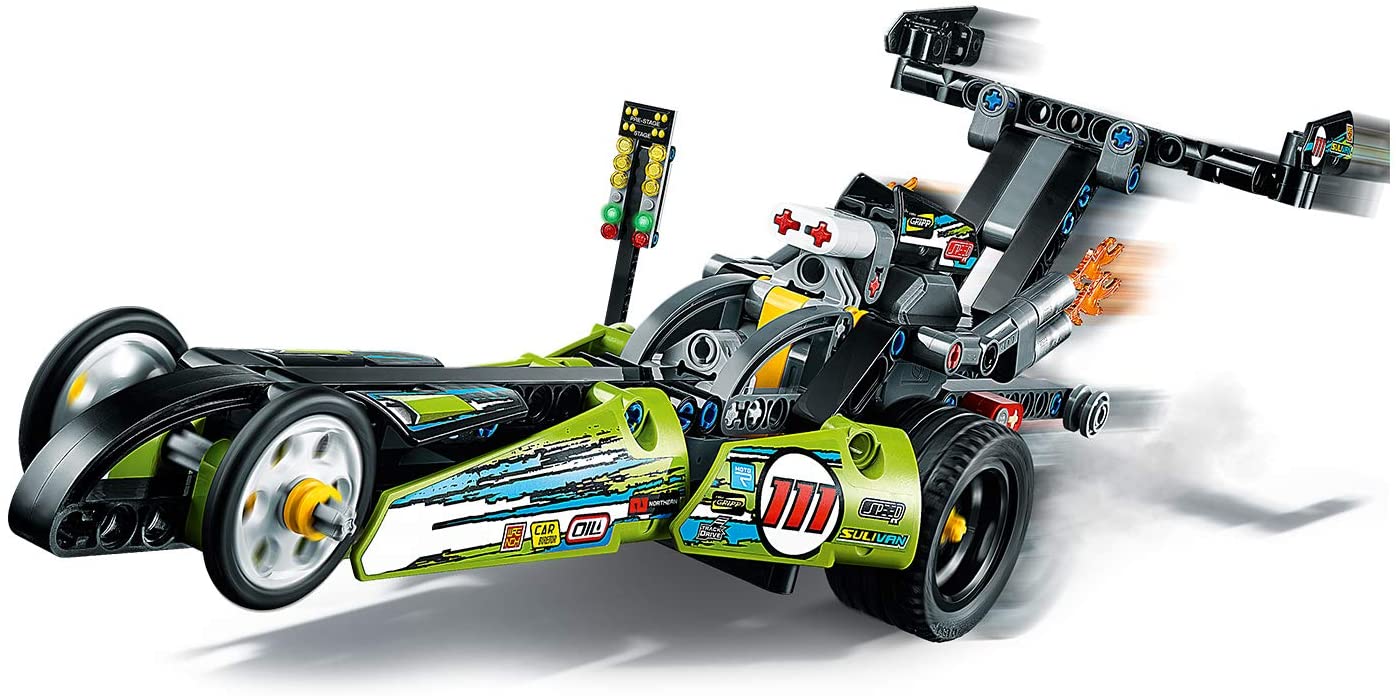 LEGO 42103 Technic Dragster Racing Car Toy to Hot Rod 2in1 Set including Pull-Back Motor, Drag Racer Vehicles Collection - Image 2