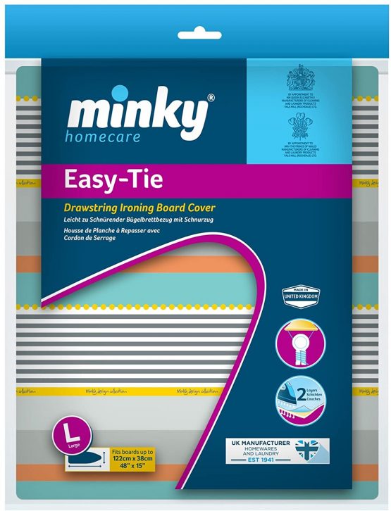 Minky PP22402500 Easy-tie Drawstring Ironing Board Cover, Assorted, 122 x 38 cm