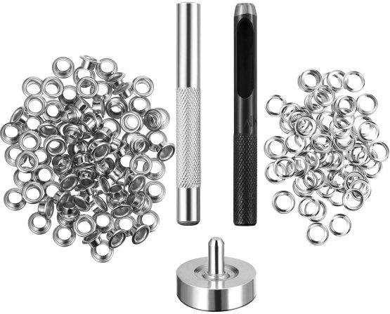 Grommet Tool Kit, Grommet Setting Tool and 100 Sets Grommets Eyelets with Storage Box (1/ 4 Inch Inside Diameter) - Image 4