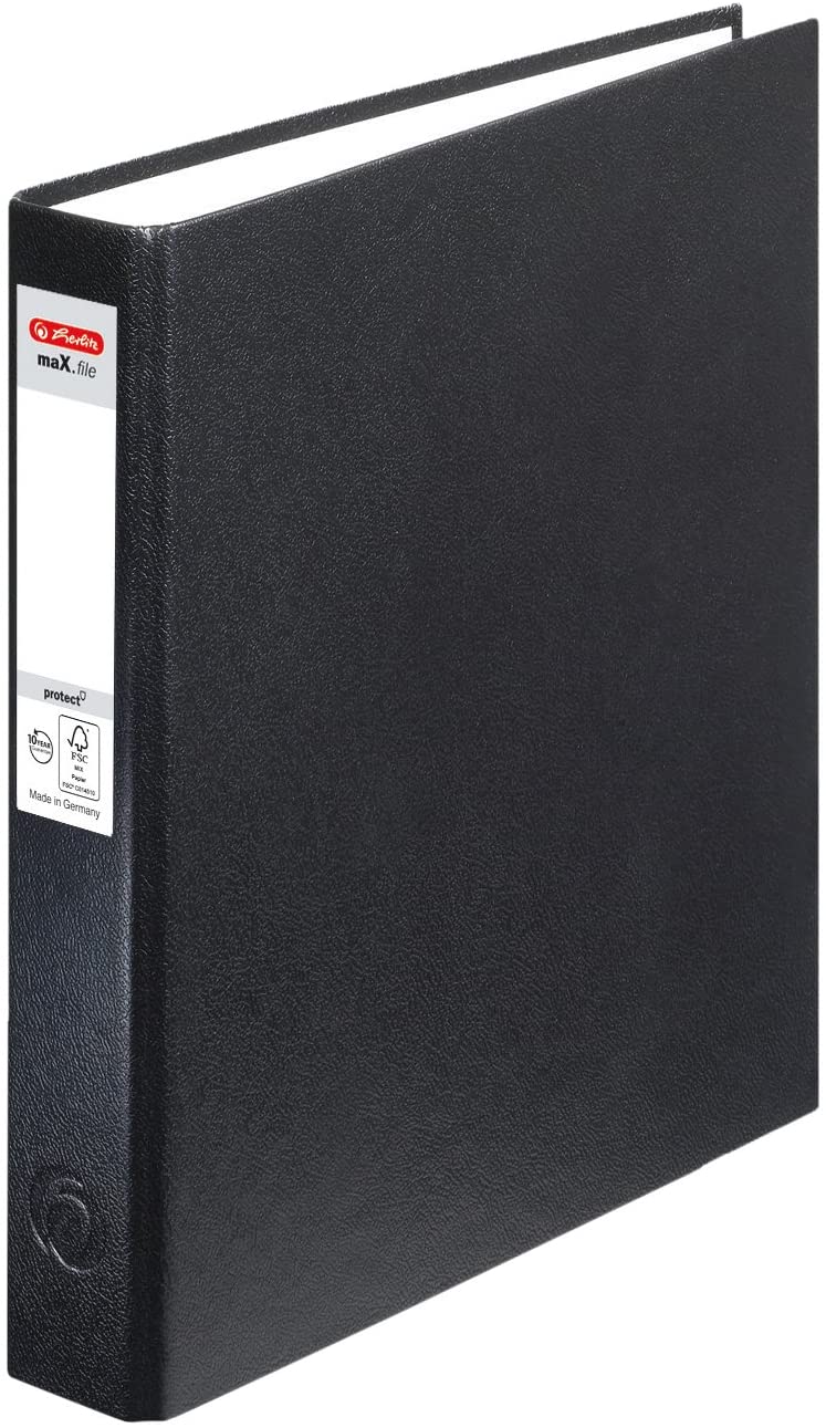 Herlitz max. File Protect A5 Ring Binder - 1 x 2 Ring Mechanism 25 mm Filling Height - Blue Black