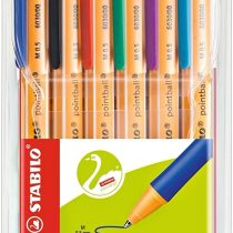 Ballpoint -STABILO pointball Wallet of 6 Assorted Colours