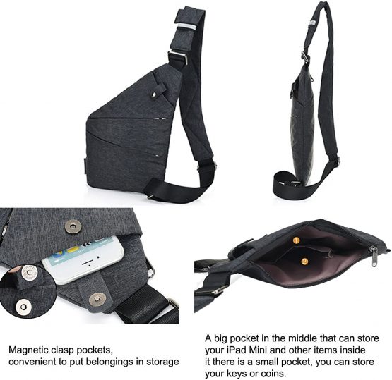 Faleto Anti-thief Hidden Security Bag Underarm Shoulder Armpit Bag Holster Portable Backpack for Phone/Money/Passport Tactical Bag Multi-purpose Concealed Pack for Travel/Outdoors - Image 3
