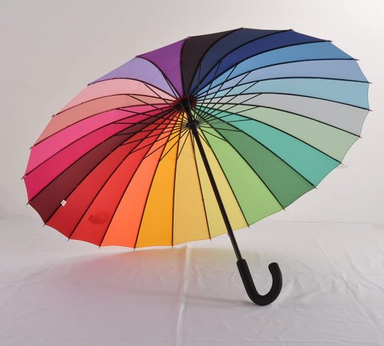 Everyday Rainbow Umbrella, Closed Length 80 cm Open Diameter 105 cm, Rainbow - Image 3