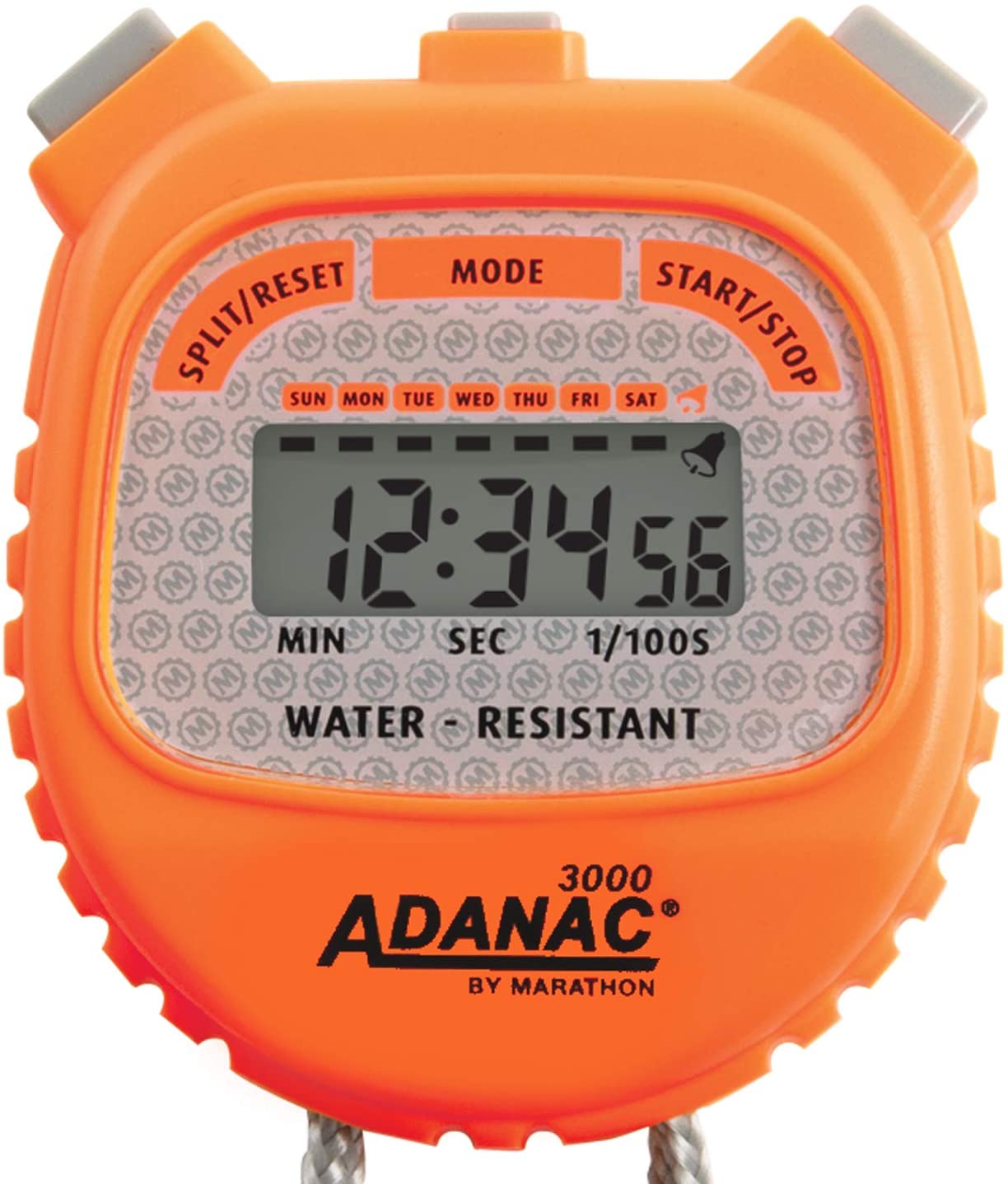 Marathon Adanac 3000 Sports Digital Stopwatch Timer, Orange, 1