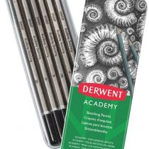 Derwent 2301945 Academy Graphite Sketching Pencils, Tin Box, 6B-5H Degrees, , Multicolor,Set of 6