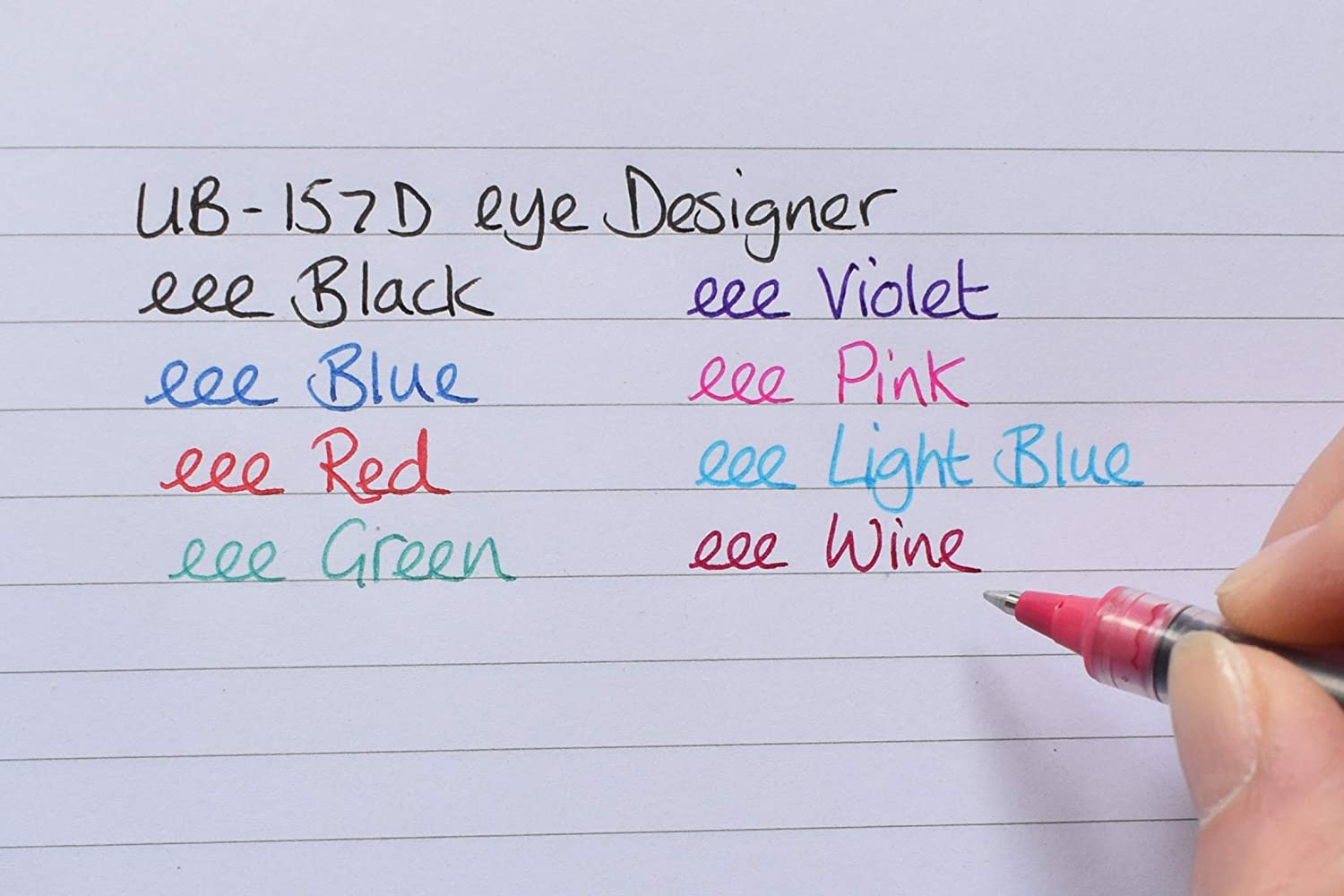 uni-ball Eye Designer UB-157D Liquid Ink Rollerball Pens - Pack of 8, Multi-Colour, 8 count (Pack of 1) - Image 4