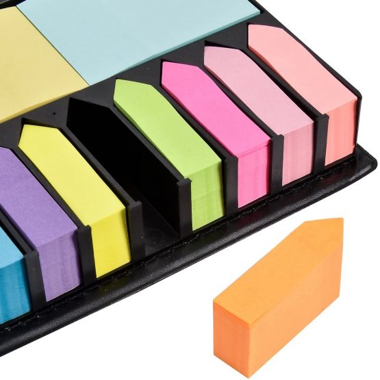 Deluxe Leather Look Sticky Memo Desktop Box Set With Arrow Flags Index Tabs - Image 2