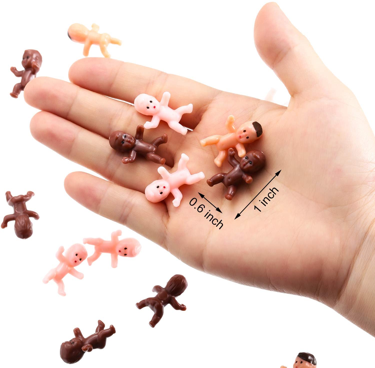 180 Pieces Mini Plastic Babies 1 Inch Baby Doll for Baby Shower Party ...