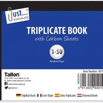 Just stationery Half Size Triplicate Book Notebook, Multi, 1-Pack, 4019