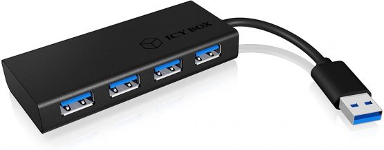 Icy Box IB-AC6104-B USB 3.0 4-Port Hub - Black